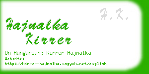 hajnalka kirrer business card
